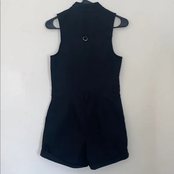 Guess Black Sleeveless Romper with Front Zip - Picture 12 of 16